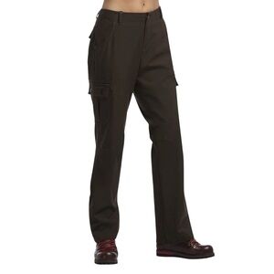 Women’s Icebreaker Merino wool size 14 brown cargo pockets pants 32” inseam NWT